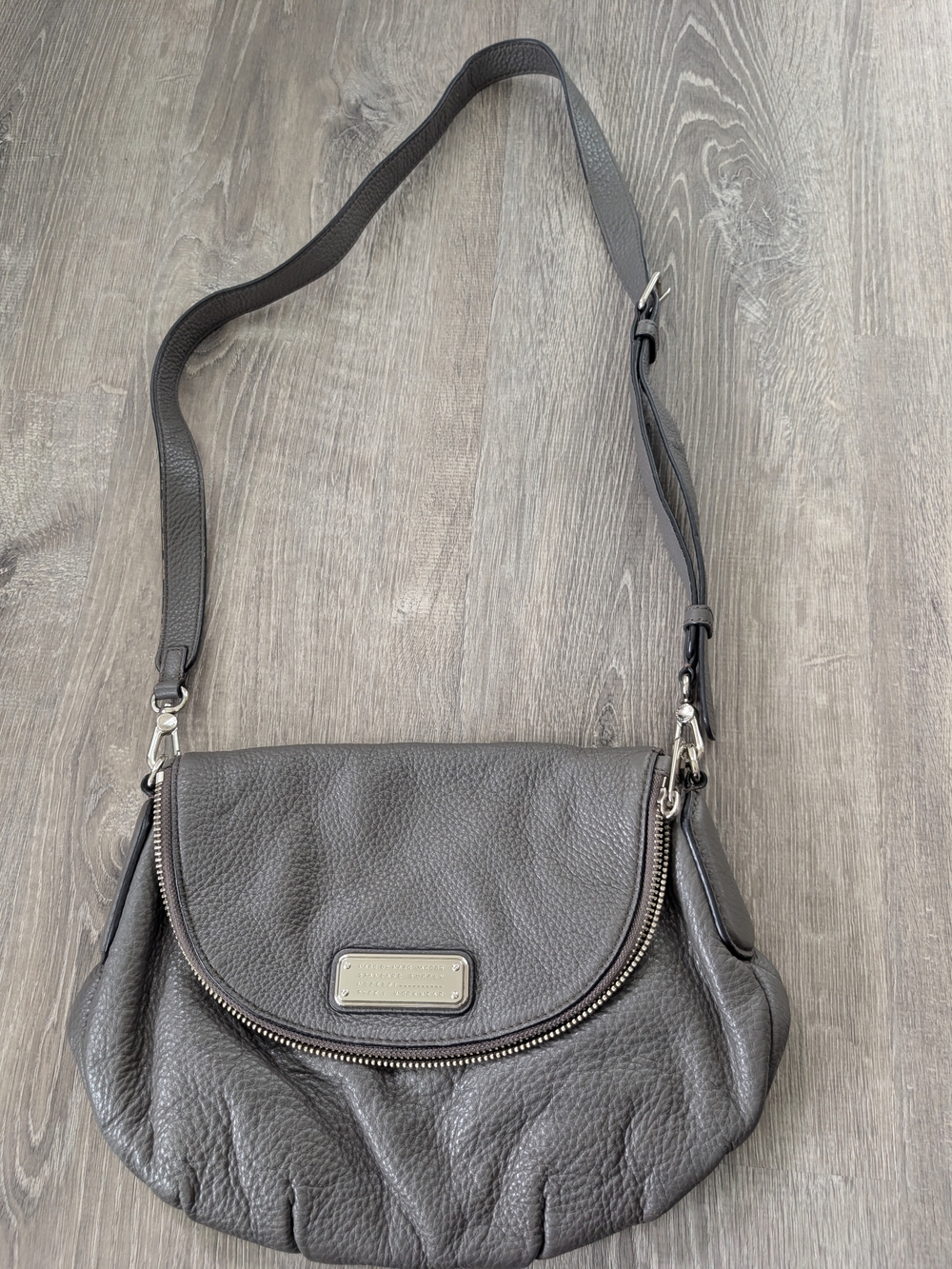 Marc by Marc Jacobs Gray Pebbled Leather Crossbody Bag